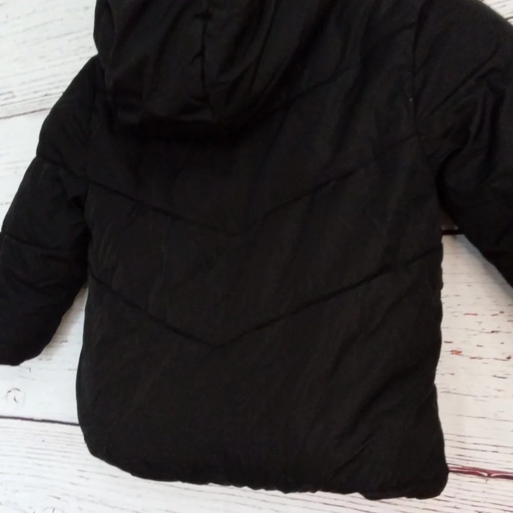 SwissTech Kids Black Hooded Puffer Jacket Coat Warm Winter Size 4T